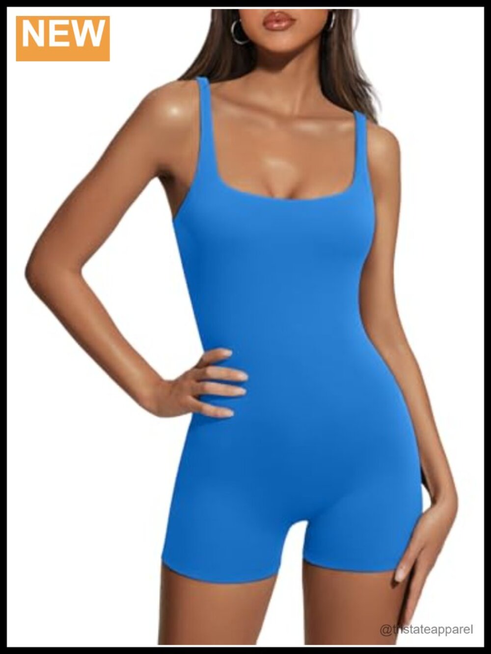 Shaping Sleeveless Romper Scoop Neck Body Hugging Summer
